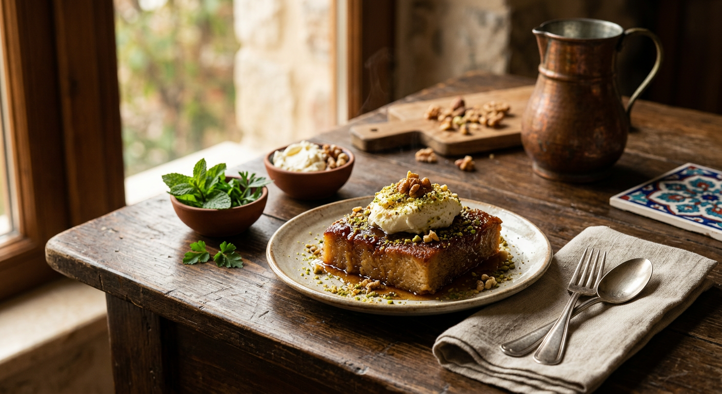 Kaymaklı Ekmek Kadayıfı